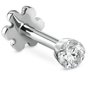 Invisible Set Diamond Threaded Stud Earring Size 1.5mm